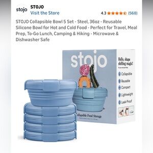 Stojo Collapsible Bowl - Steel Blue